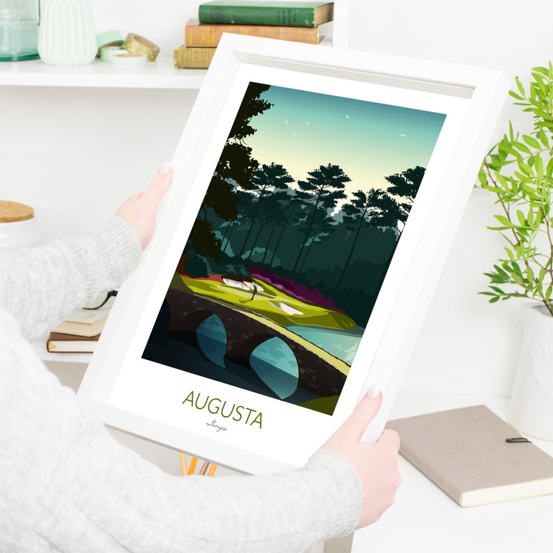 Augusta Golf Print The Masters, Golden Bell 12th Hole 画像 4