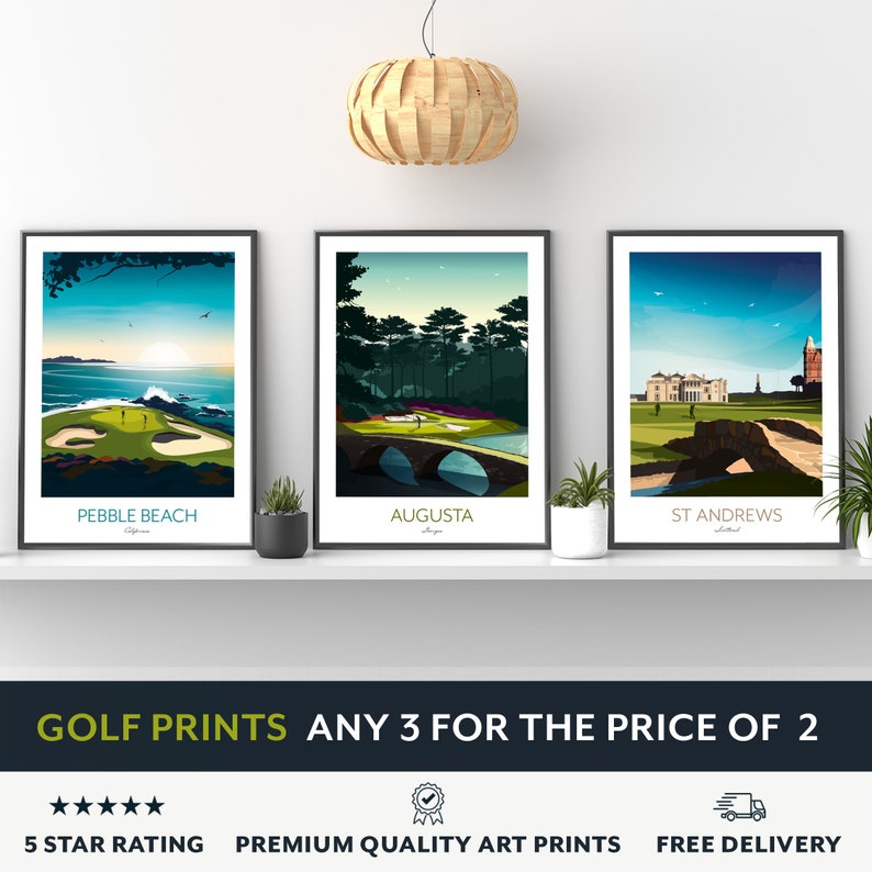 Augusta Golf Print The Masters, Golden Bell 12th Hole 画像 5