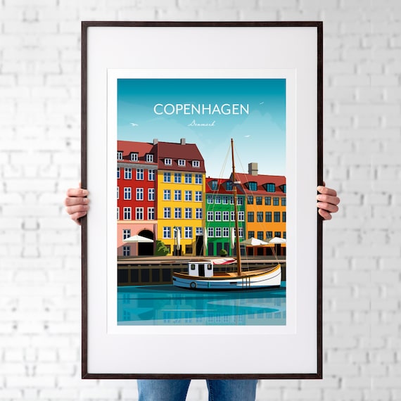 Denmark Print Copenhagen Travel Poster - Etsy UK