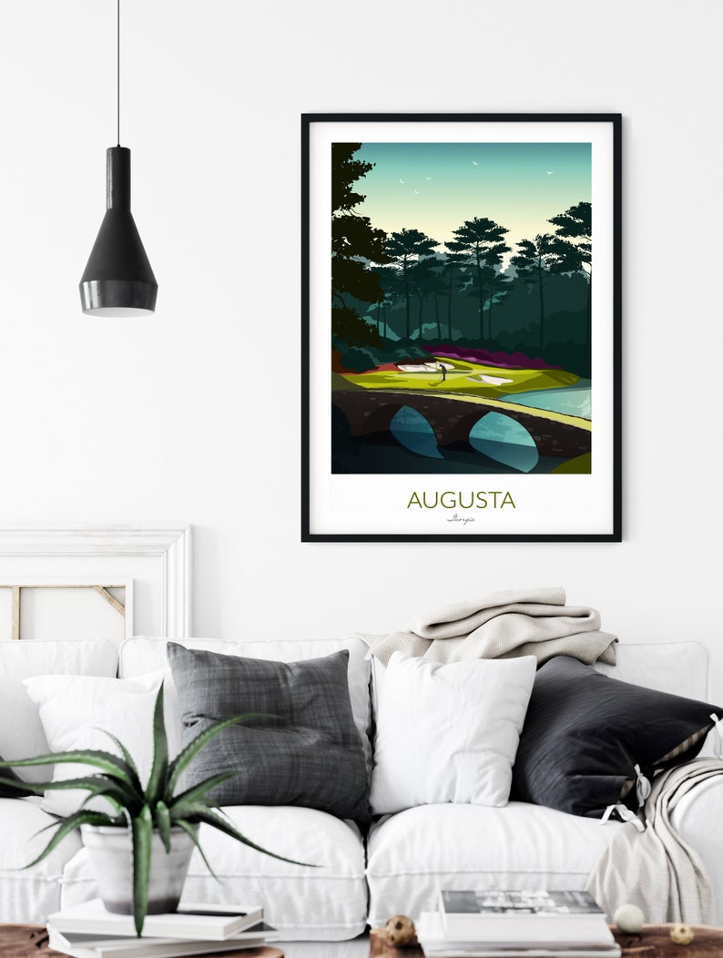 Augusta Golf Print The Masters, Golden Bell 12th Hole 画像 10