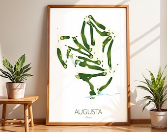 Augusta National Golf Course Map Print
