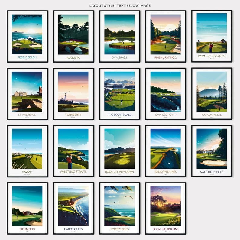 Golf Course Names TPC Sawgrass Golf Course Map Art Print: Contemporary Golf Decor - Etsy