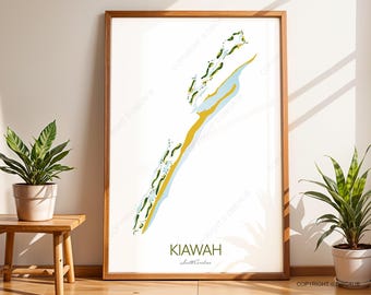 Kiawah Ocean Course Golf Course Map Print, South Carolina