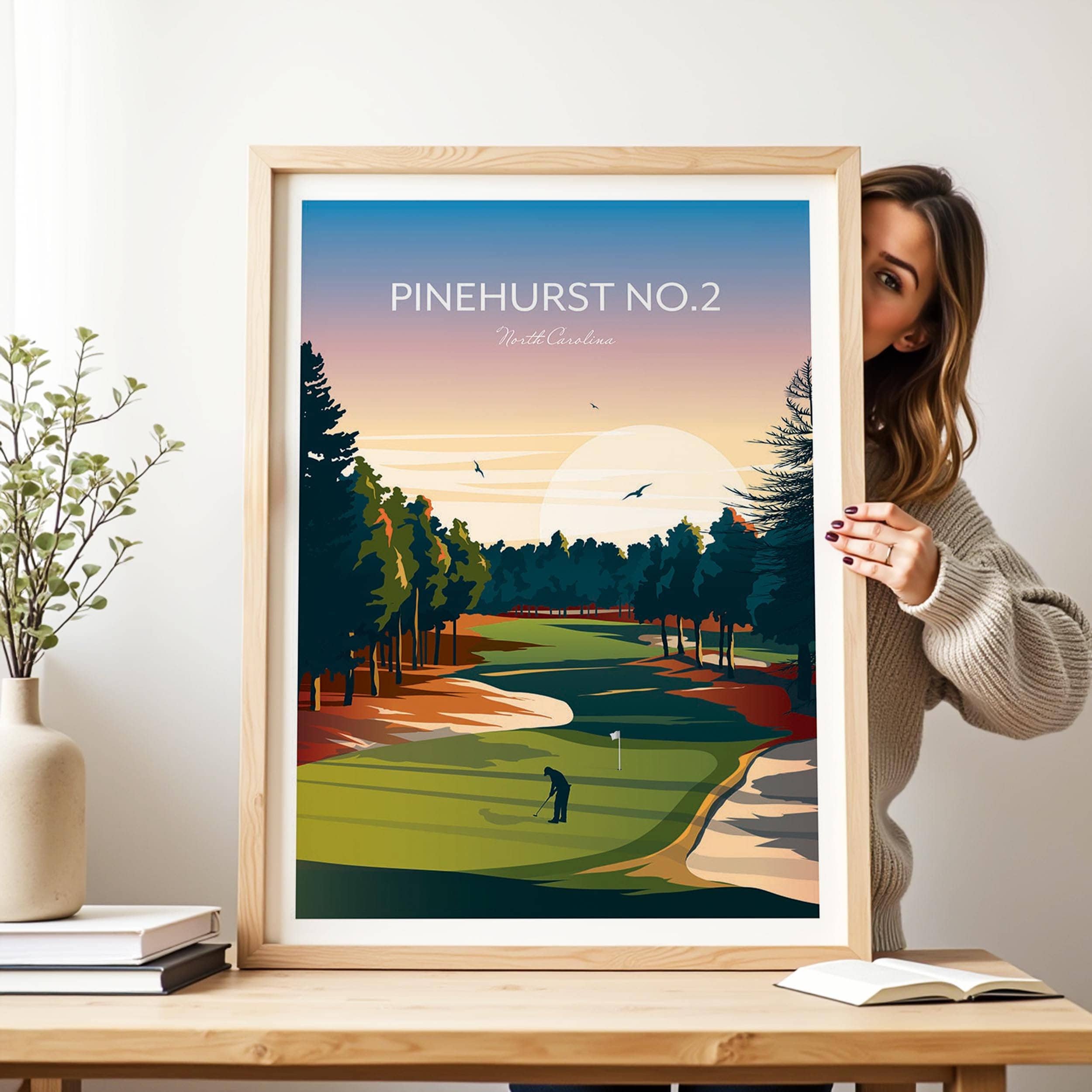全米オープンが開かれた事もあるPinehurst No. 2 風景画 全米オープンが開かれた事もあるPinehurst No. 2 風景画 il_fullxfull