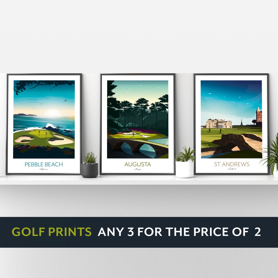 Golf Prints Any 3 for 2 Save Now Augusta Pebble Beach St