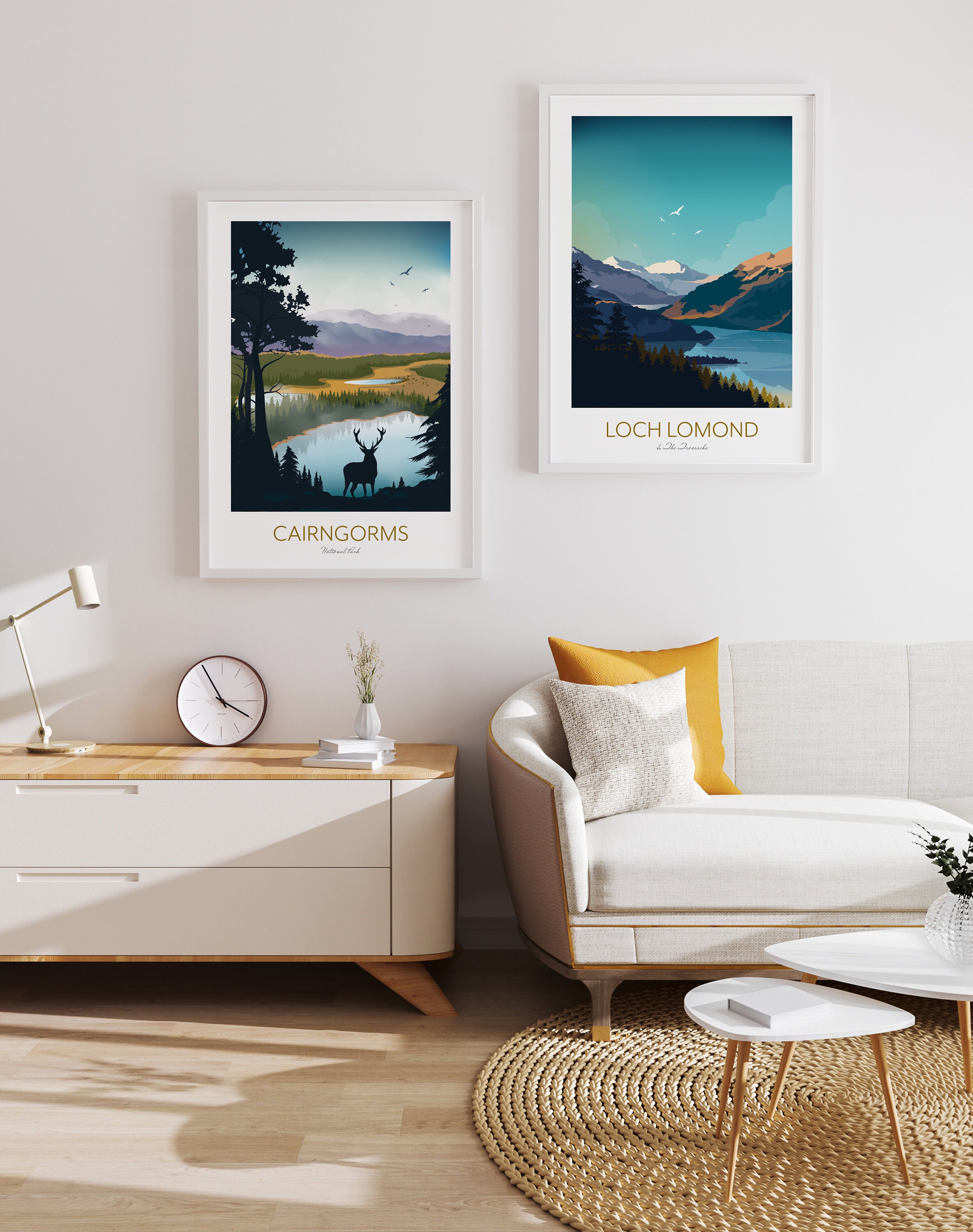 Any 2 Prints Lake District Peak District Loch Lomond - Etsy UK