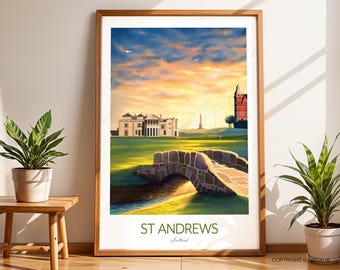 St Andrews Golf Print – Handcrafted Premium Golf Wall Art