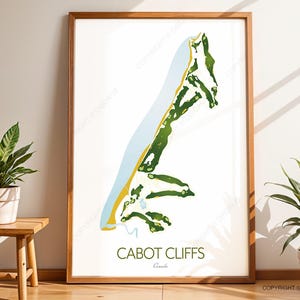 Cabot Cliffs Golf Platz Karte Print, Canada Golf Poster