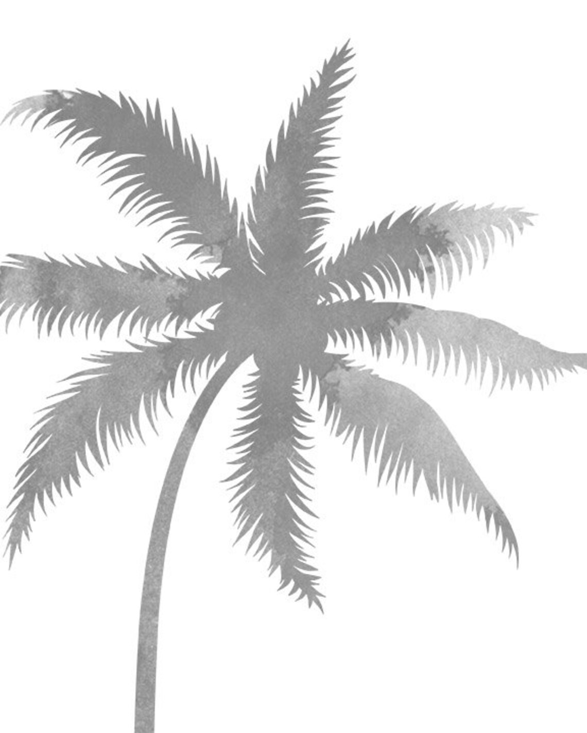 Gray Palm Tree Print Printable Art Grey Wall Art Gray Etsy