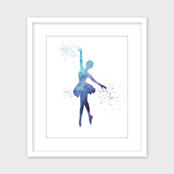 Ballerina Wall Art Ballet R Printable Blue Purple Image 0