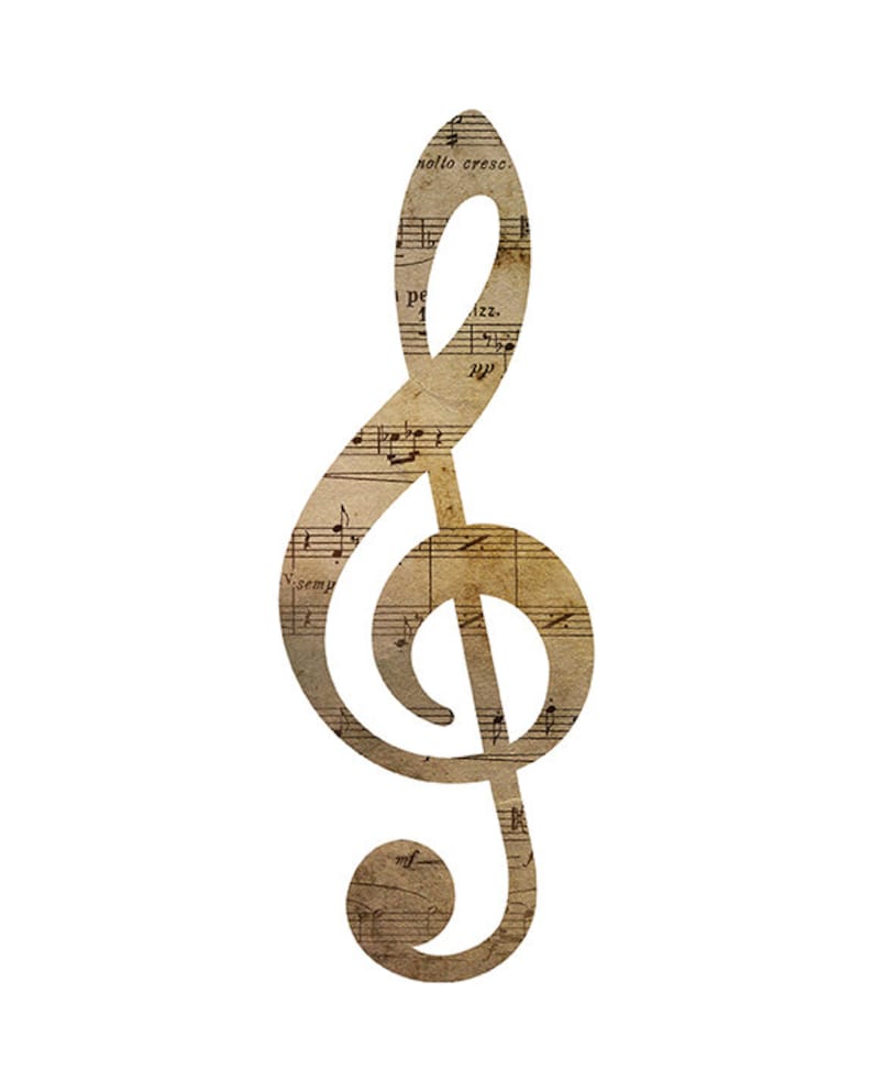 Note Cle De Sol Clé de sol musique murale Art Print imprimable impression | Etsy