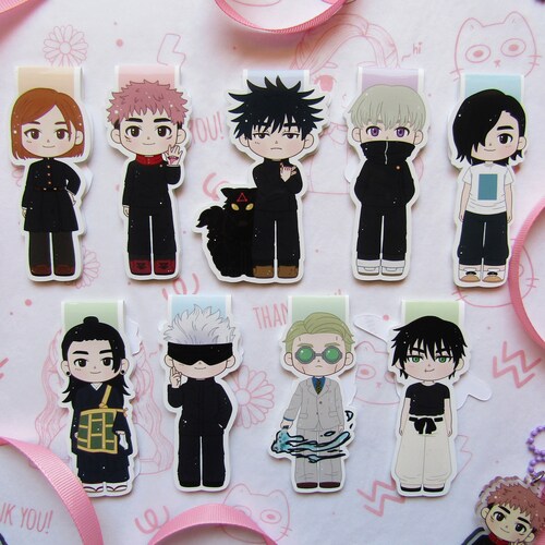 magnetic bookmarks jujutsu book loverbookishbookworm etsy