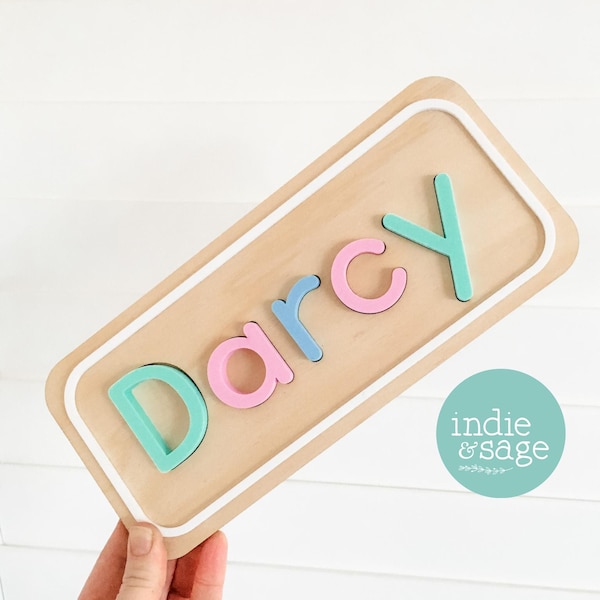 Rompecabezas con nombre personalizado / Regalo personalizado para bebé / Juguete Montessori / Regalo de primer cumpleaños / Rompecabezas con nombre para niños / Regalo para baby shower