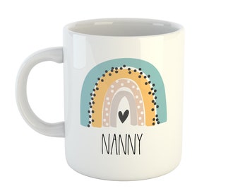 Mothers Day Gift, Personalised Mug, Add Your Message! Mothers Day Gift For Grandma, Mother Daughter, Mothers Day, Personalised Rainbow Mug