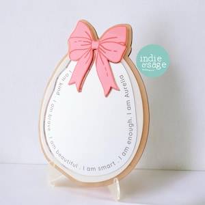 Miroir décoratif floral personnalisé pour filles, chambre de bébé, cadeaux pour filles, tableau des affirmations, miroir décoratif affirmation pour filles