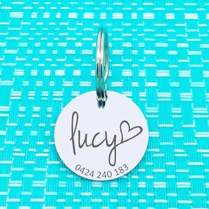 Engraved Silver Pet Name Tag, Silver Engraved Dog Tag, Personalized Dog Tag, Dog Name Tag, Dog ID Tag, Cat ID Tag, Cat Tag