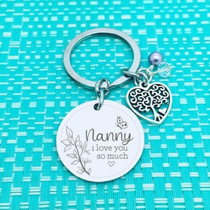 Double Sided Personalised Keyring, Mothers Day Gift from Grandchildren, Best Mum Ever, Best Nanny Ever, Grandma, Ma, Nana, Mummy, Mum Gift