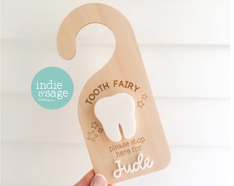 Personalised Tooth Fairy Door  Hanger, Tooth Trinket Holder, First Tooth, Tooth Fairy, Gift Ideas for Kids, Tooth Fairy Money Holder