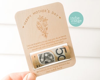 Personalised Mothers Day Money Holder, Gift for Mum, Mothers Day, Mothers Day Gift, Money Holder, Mothers Day Card, Gift for Mum, Mom Gifts