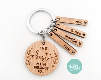 This Nanny Belongs Too, Personalised Grandparents Christmas Gifts, Personalized Keyring, Gift for Mum Nana Nanna Grandma This Mum Belongs To