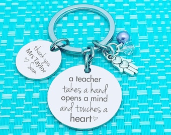 Teacher Gift Idea, Personalized, Personalised Keychain, Gift from Student, Gift For Teacher, Teacher Appreciation, Best Teacher Gift
