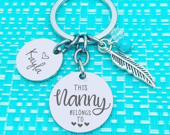 Personalised Nana Keyring, Gift from Grandchildren, Grandma or Nanny Keyring, Custom Name Keychain, Mother’s Day Gift