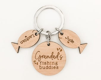 Daddys Fishing Buddy, Dad Fishings Gifts, Vaderdagcadeau Vissen, Gepersonaliseerd, Papa Sleutelhanger, Papa Cadeau, Opa Cadeau, Poppy Cadeau, Papa Geschenken