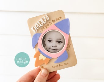 I love you to the moon  and back personalised photo frame! Fathers Day, Dad Gifts, Gifts for Him, Mum Gift, Cute Gifts for Her, Grandma Gift