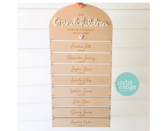 Our Grandchildren Personalised Wooden Family Name Sign, Gift from Grandchildren, Mothers Day, Mothers Day Gift, Grandma Gift, Nana Gift Mum