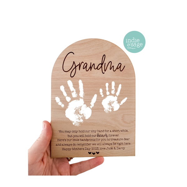 Personalised Hand Print Plaque for Mothers Day, Mothers Day Gift for Grandma, Mothers Day Hand Print Art, Mothers Day, Mothers Day Gifts