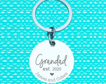 This Grandad Belongs To Keyring - Personalised  Daddy Keychain - Gift for Dad - Daddy Keyring - Dad Gift, Poppy Gift- Gift for Grandparent