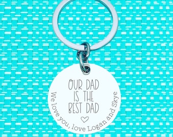 Our Dad Is The Best Dad, Personalised Dad Gift, Dad Established, Personalised Keyring, Dad Keyring, Fathers Day Gift, Fathers Day Keychain