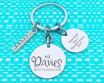 Teacher Gift Idea, Best Teacher Ever Keychain, Keyring, Personalised Teacher Gift , Male Teacher Gift, Teacher Personalised, Teacher Gifts