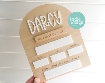 Back To School Board, Interchangeable First/Last Day Of, Back To School Sign, First Day Of Sign, Personalised Back To School, Kids Gifts Boy