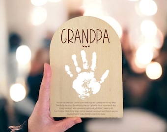 Beautiful Personalized Handprint Plaque, Fathers Day Handprint Wood, Daddy Gifts, Gifts for Dad, Dad Gifts, Father's Day, Personalised Gifts