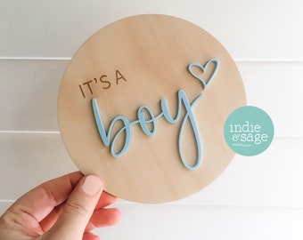 It's A Boy, He's Here, Gender Reveal Announcement Sign, Gender Reveal Sign, Boy Or Girl Gender Reveal, Baby Announcement, Birth Announcement