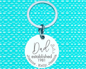 Personalised Dad Gift, Dad Established, Personalised Keyring, Dad Keyring, Custom Dad Gift, Fathers Day Gift, Fathers Day Keychain, New Dad