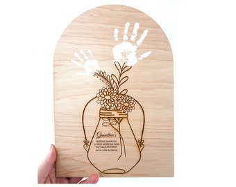 Beautiful Handprint Plaque, Gift from Grandchildren, Grandma Gift, Grandad Gift, Grandparent Gifts for Christmas, Personalized Gifts, Gifts