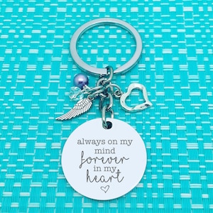 Pet Memorial Keychain, Personalized Pet Name, Dog Memorial, Pet Remembrance, Angel Wings, Paw Print, RIP Dog, Rainbow Bridge, Pet Loss Gift