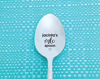 Personalized Spoon, Milo Spoon, Engraved Spoon, Custom Spoon, Milo, Spoon, Stamped Spoon, Big Spoon, Little Spoon, Boyfriend Gift