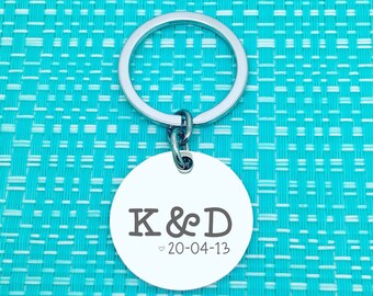 Custom Initial Keychain, Custom Boyfriend, Valentines Day Gift for Him, Husband Gift Idea, Boyfriend Valentines Gift, Anniversary Keychain
