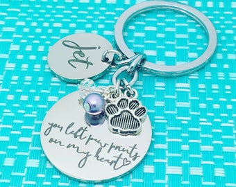 Pet Memorial Keychain, Personalized Pet Name, Dog Memorial, Pet Remembrance, Angel Wings, One Of A Kind Gift, Rainbow Bridge, Pet Loss Gift