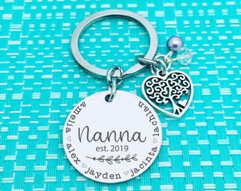 Personalised Mum Gift, Nanna Keychain, Mothers Day Gift from Grandchildren, Gift from Children, Love You Nanny, Grandma, Ma, Nana, Mummy