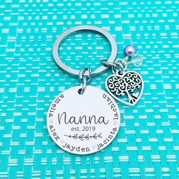 Gran Mummy Nanny Grandma Nana Mothers Day Gift Personalised Wooden Keyring
