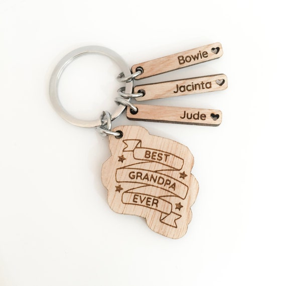 VZIUYTRE Abuelo Y Abuela Llavero - Mejor Abuelo, Abuela En El Mundo - Regalos De Cumpleaños - Regalos Para El Abuelo, Abuela - Llavero Mejor Abuela, Mejor Abuelo, Plateado, L