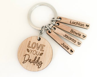 Love You Daddy, Best Daddy Ever, Dad Grandpa Grandad Keyring Personalised Dad Gift, Dad Keyring, Fathers Day Gift, Fathers Day Keychain