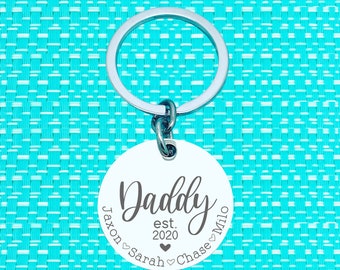 Personalised Dad Gift, Dad Established, Personalised Keyring, Dad Keyring, Custom Dad Gift, Fathers Day Gift, Fathers Day Keychain, Dad Gift