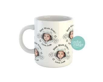 Personalised Mother’s Day Mug | Custom Photo Mug for Mum | Best Mum Ever Gift | Photo Coffee Cup from Kids | Keepsake Gift