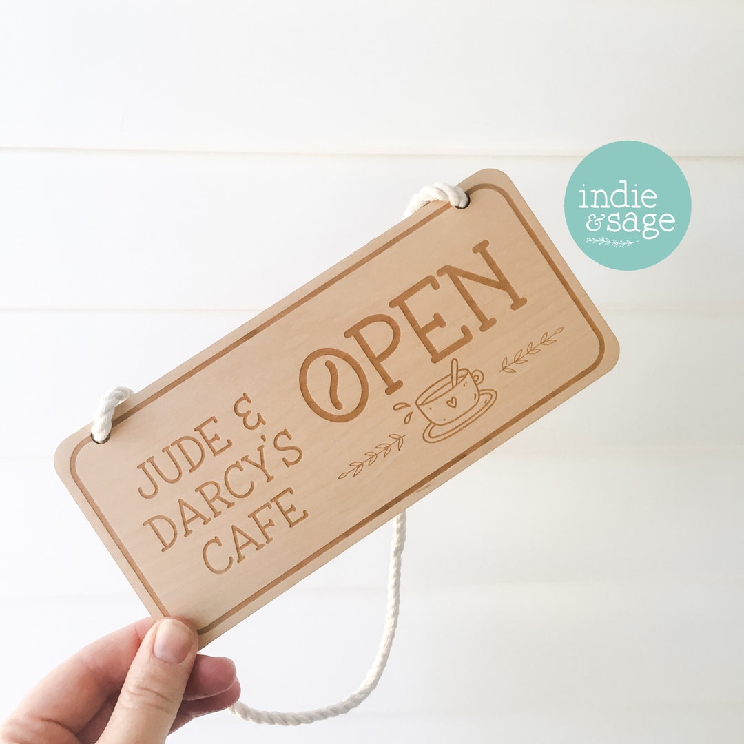 Personalised Engraved Kids Cafe Open/closed Sign, Kids Cafe Sign, Kids ...