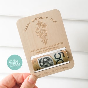 Happy Birthday Personalised Money Holder, Birthday Card, Personalised Birthday Card, Gifts for Him, Gifts for Her, Quirky Birthday, Aunty